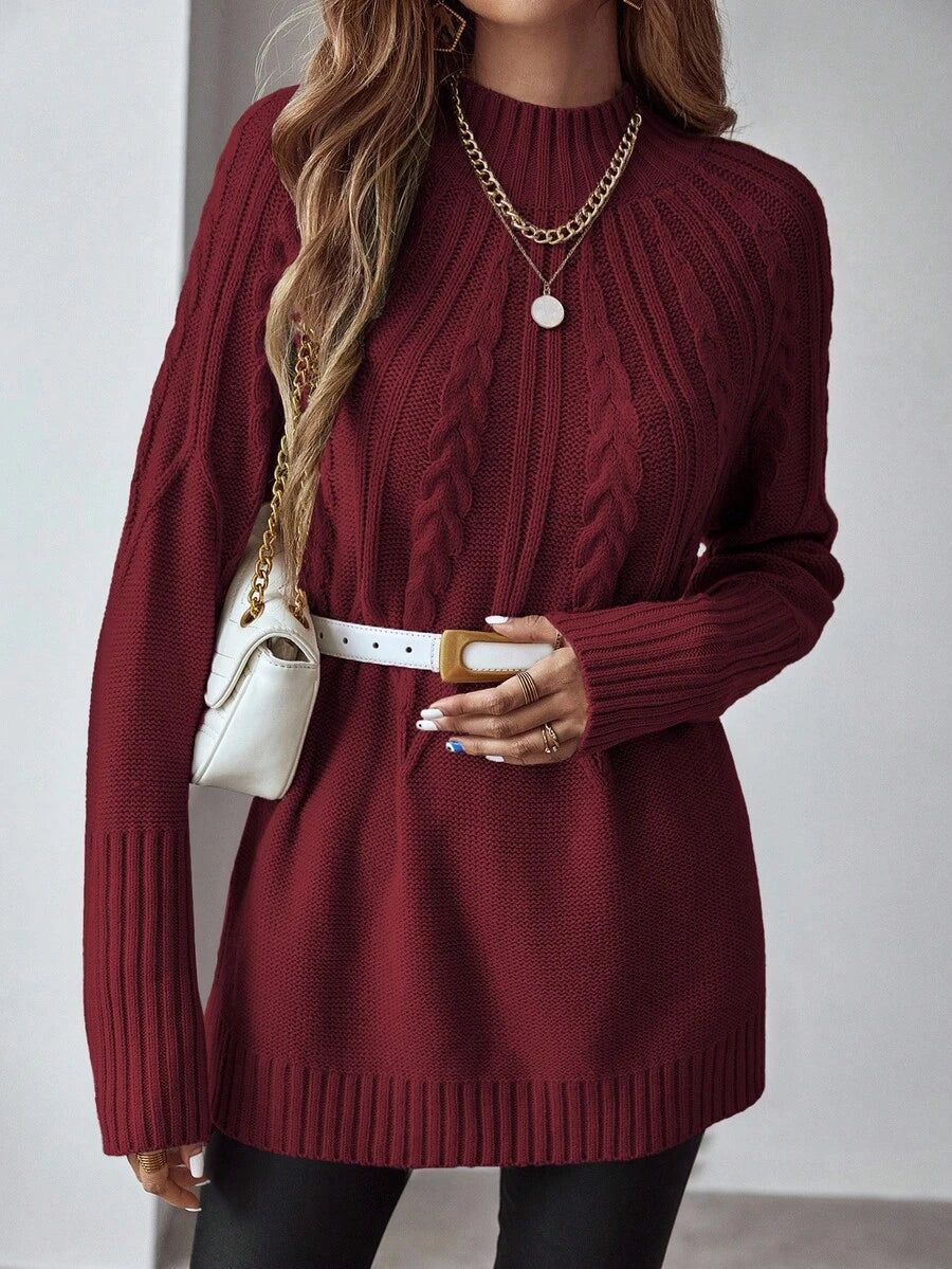 Livia™ | Strikket Sweater Med Kabelmønster