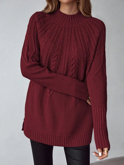 Livia™ | Strikket Sweater Med Kabelmønster