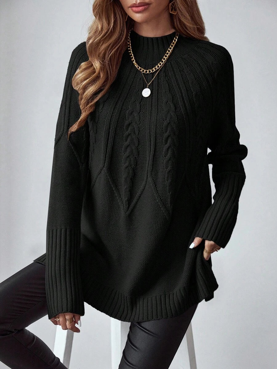 Livia™ | Strikket Sweater Med Kabelmønster