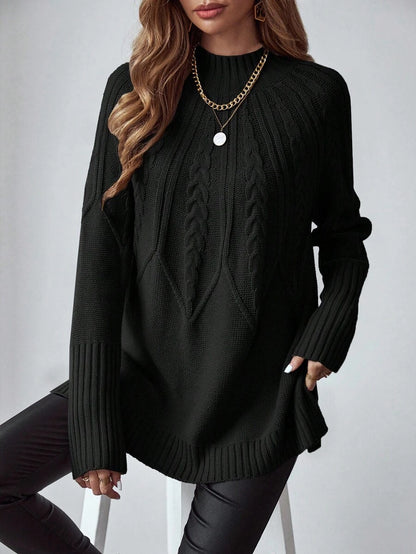 Livia™ | Strikket Sweater Med Kabelmønster