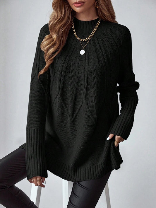 Livia™ | Strikket Sweater Med Kabelmønster