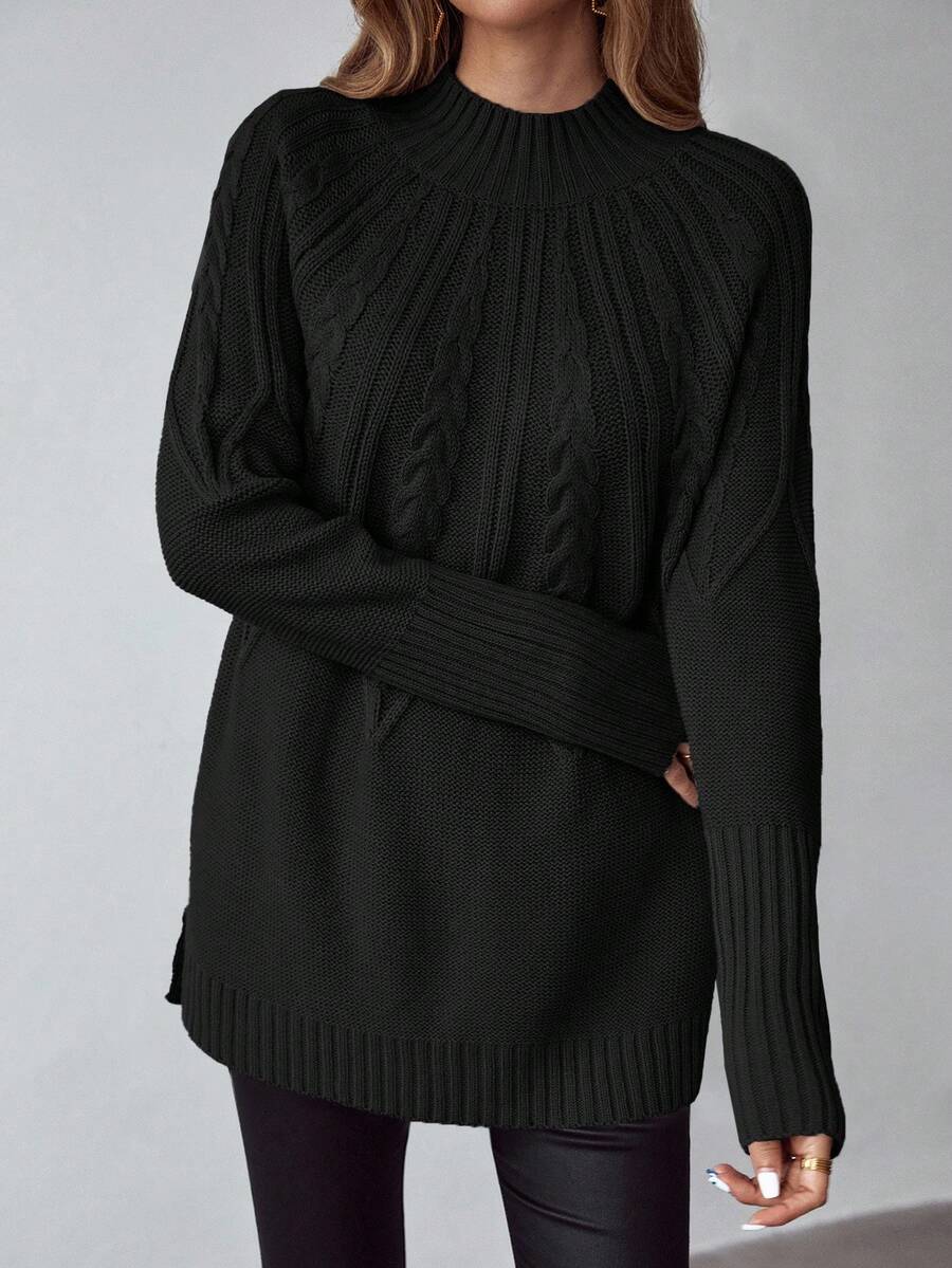 Livia™ | Strikket Sweater Med Kabelmønster