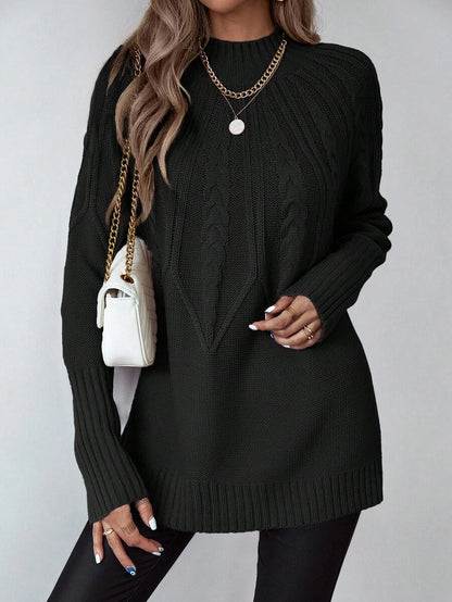 Livia™ | Strikket Sweater Med Kabelmønster