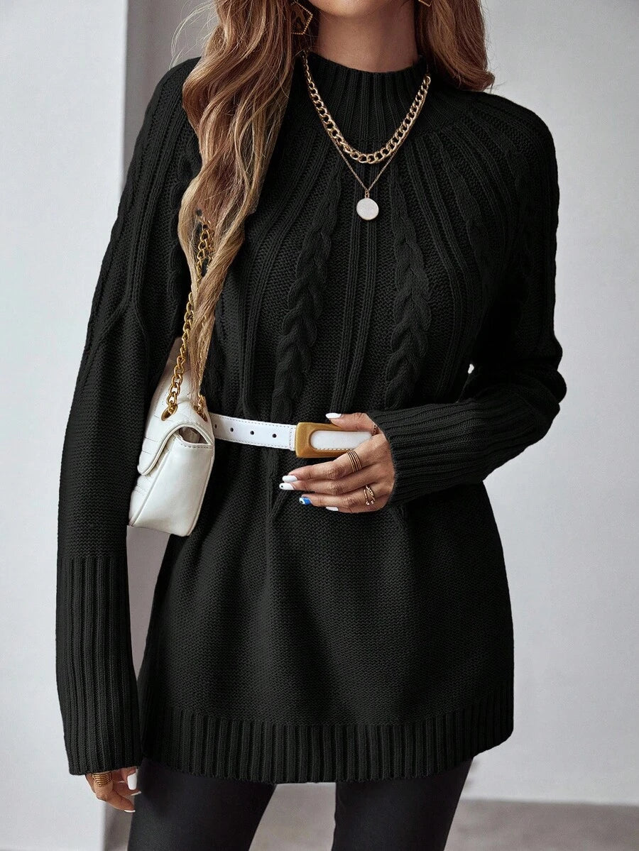 Livia™ | Strikket Sweater Med Kabelmønster