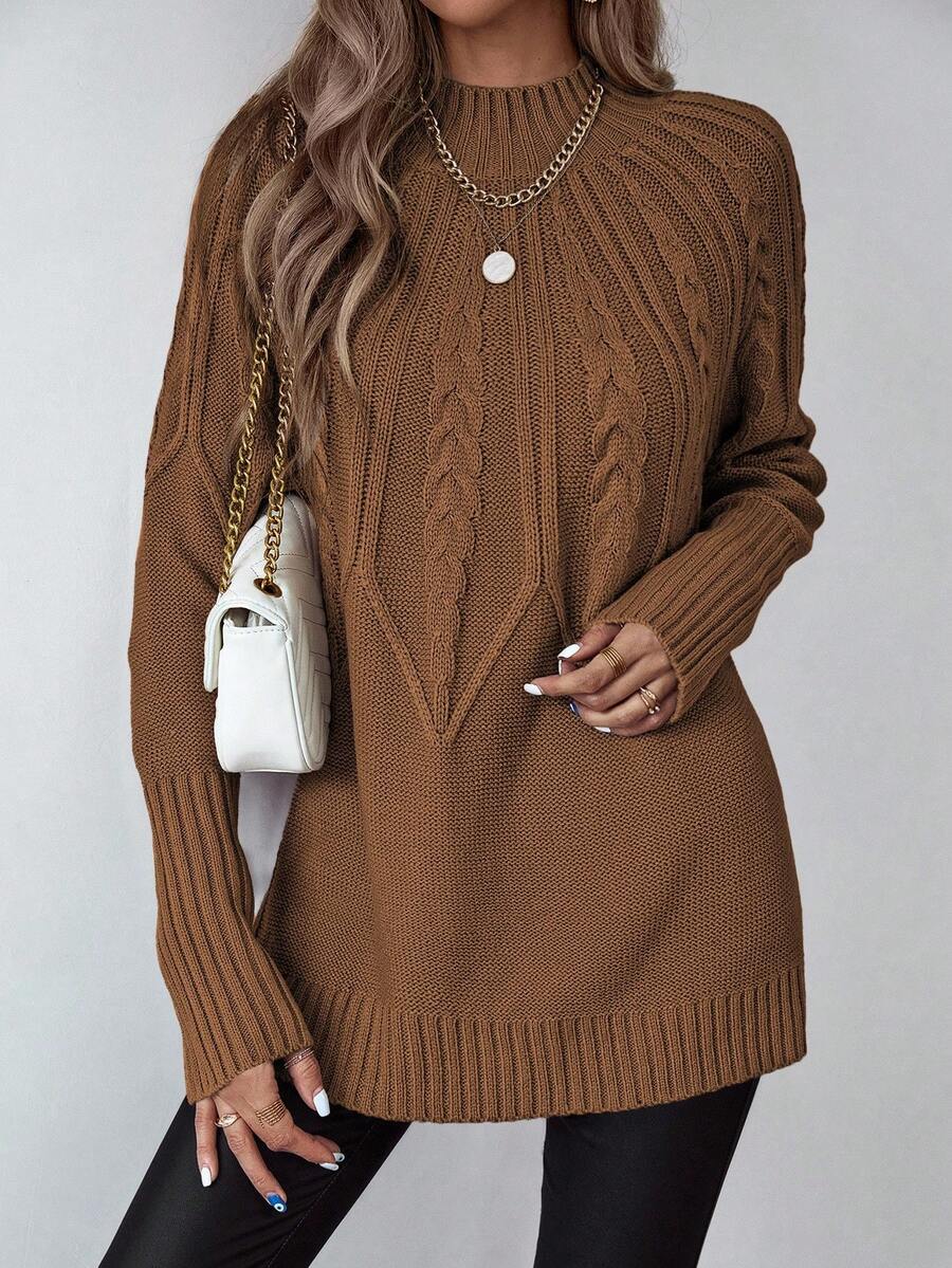 Livia™ | Strikket Sweater Med Kabelmønster