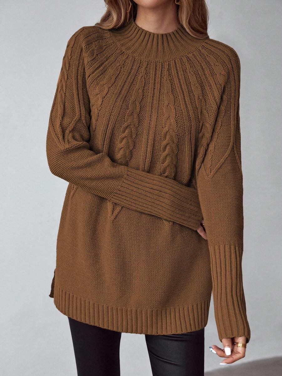 Livia™ | Strikket Sweater Med Kabelmønster