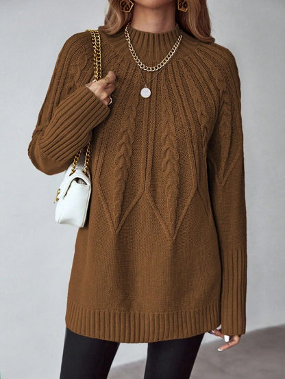 Livia™ | Strikket Sweater Med Kabelmønster