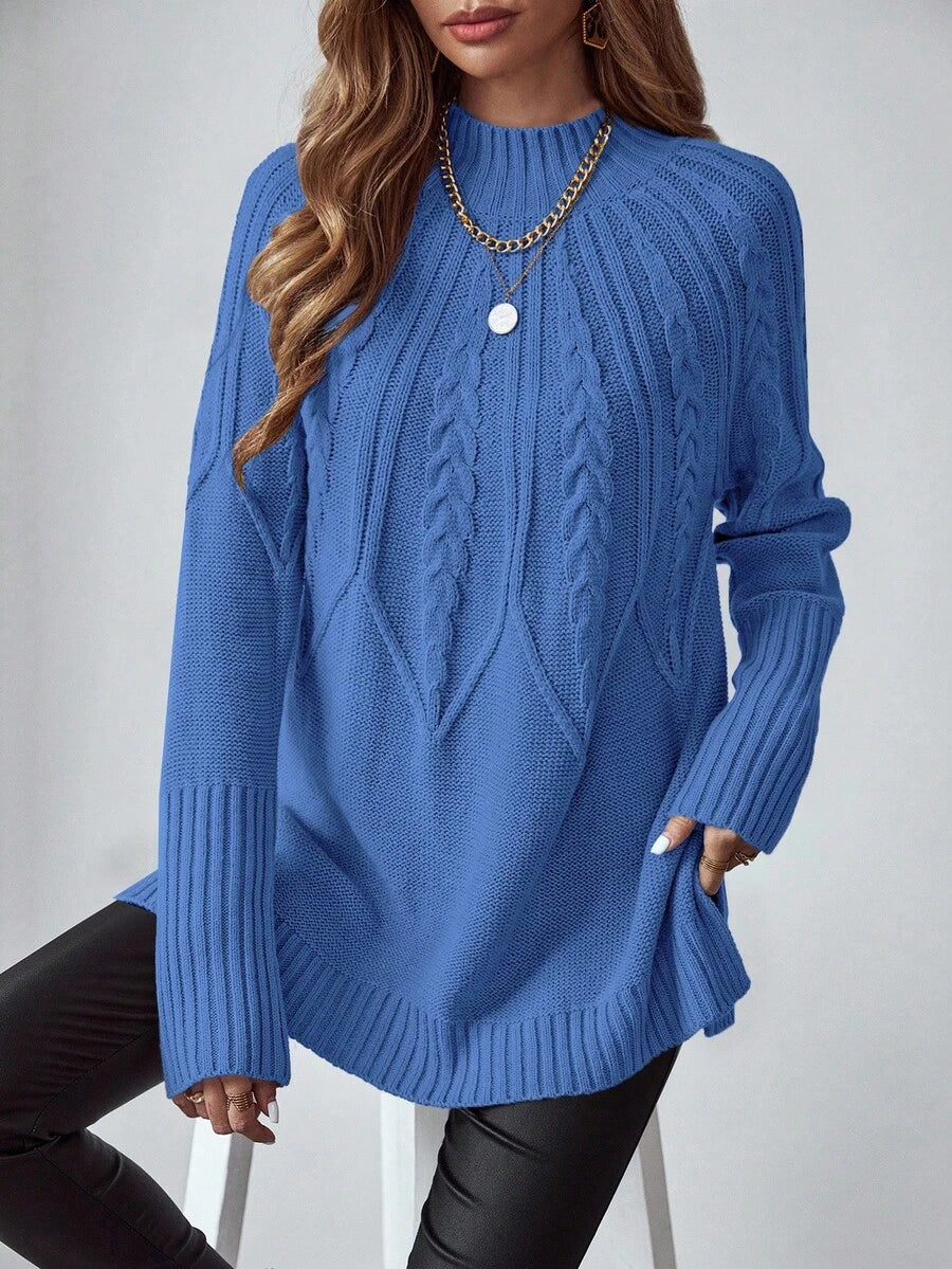 Livia™ | Strikket Sweater Med Kabelmønster