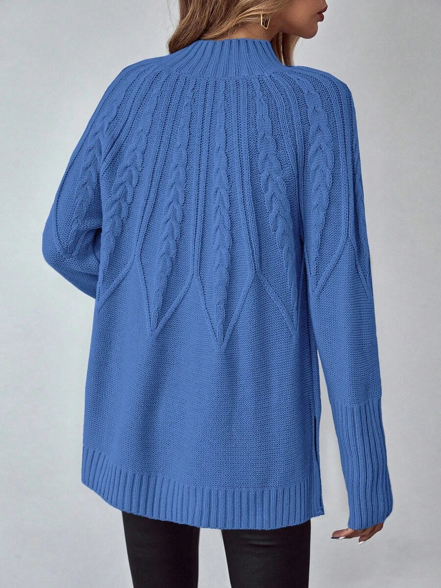 Livia™ | Strikket Sweater Med Kabelmønster