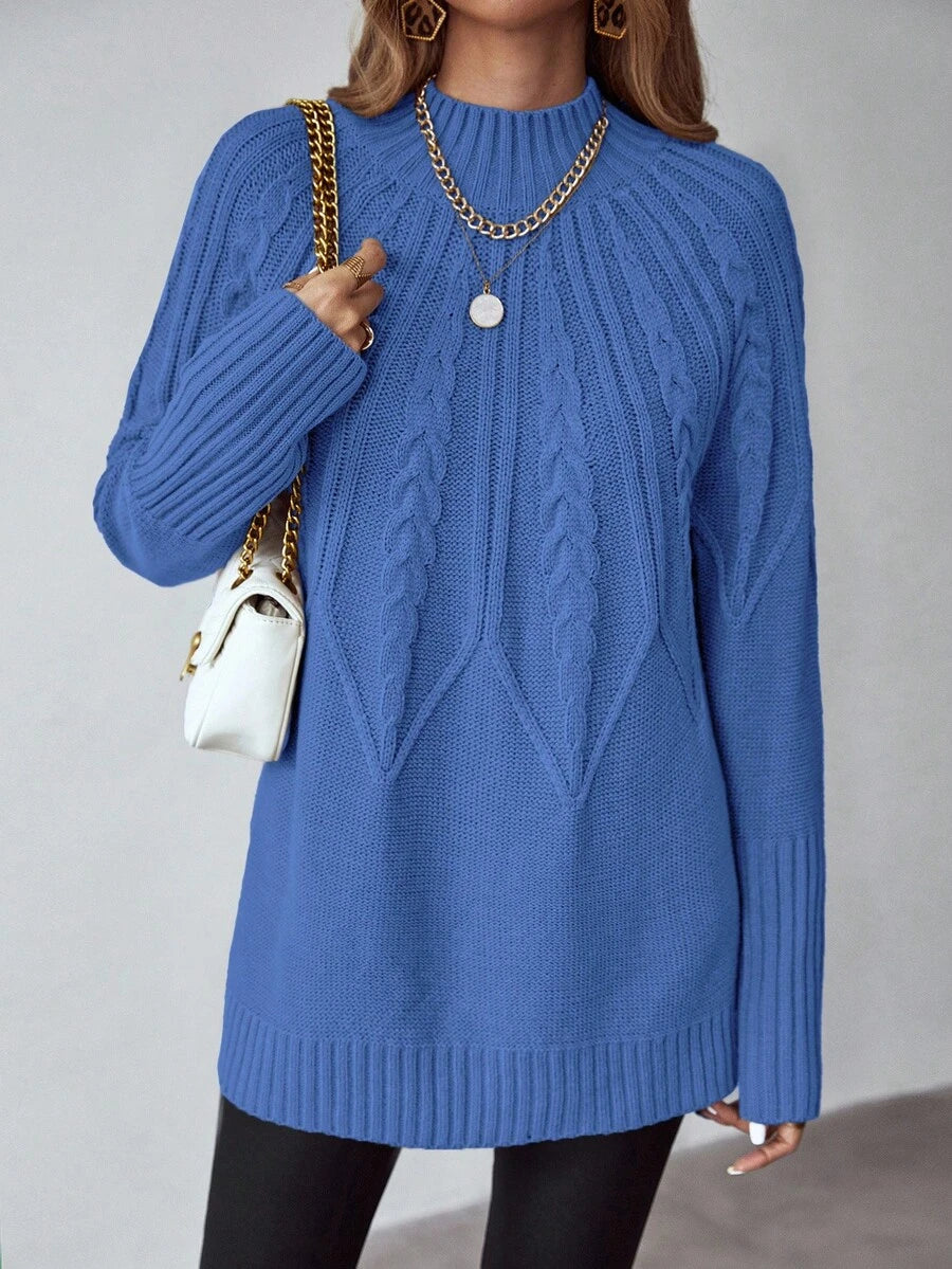 Livia™ | Strikket Sweater Med Kabelmønster