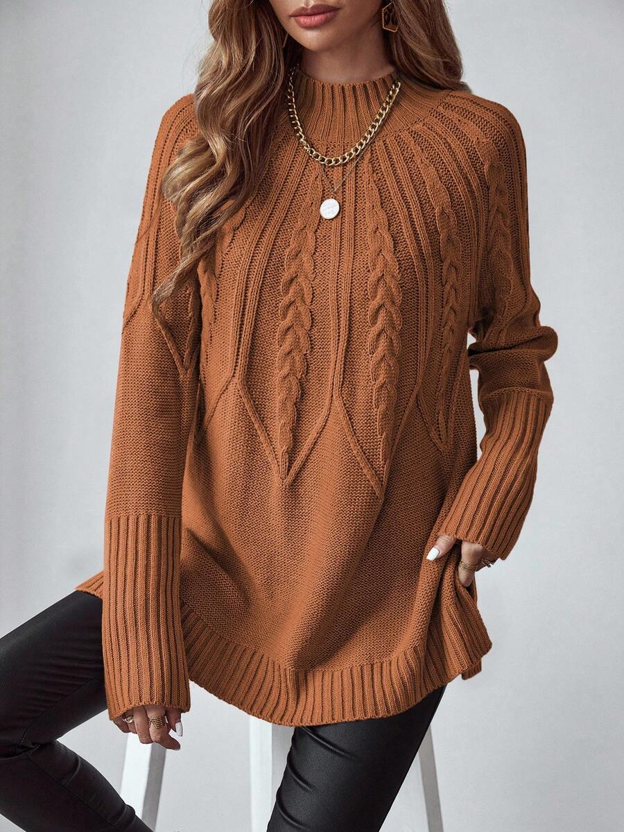 Livia™ | Strikket Sweater Med Kabelmønster