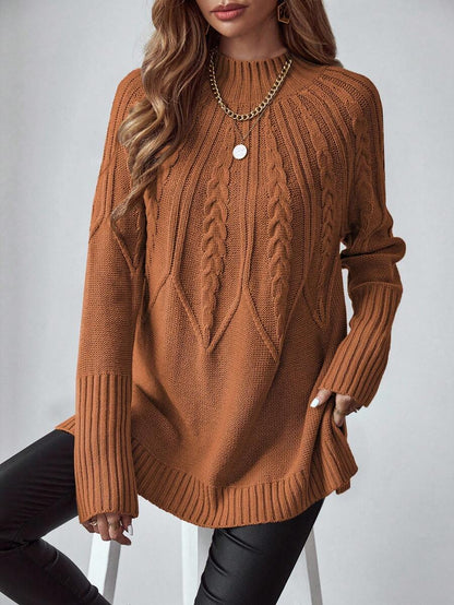 Livia™ | Strikket Sweater Med Kabelmønster