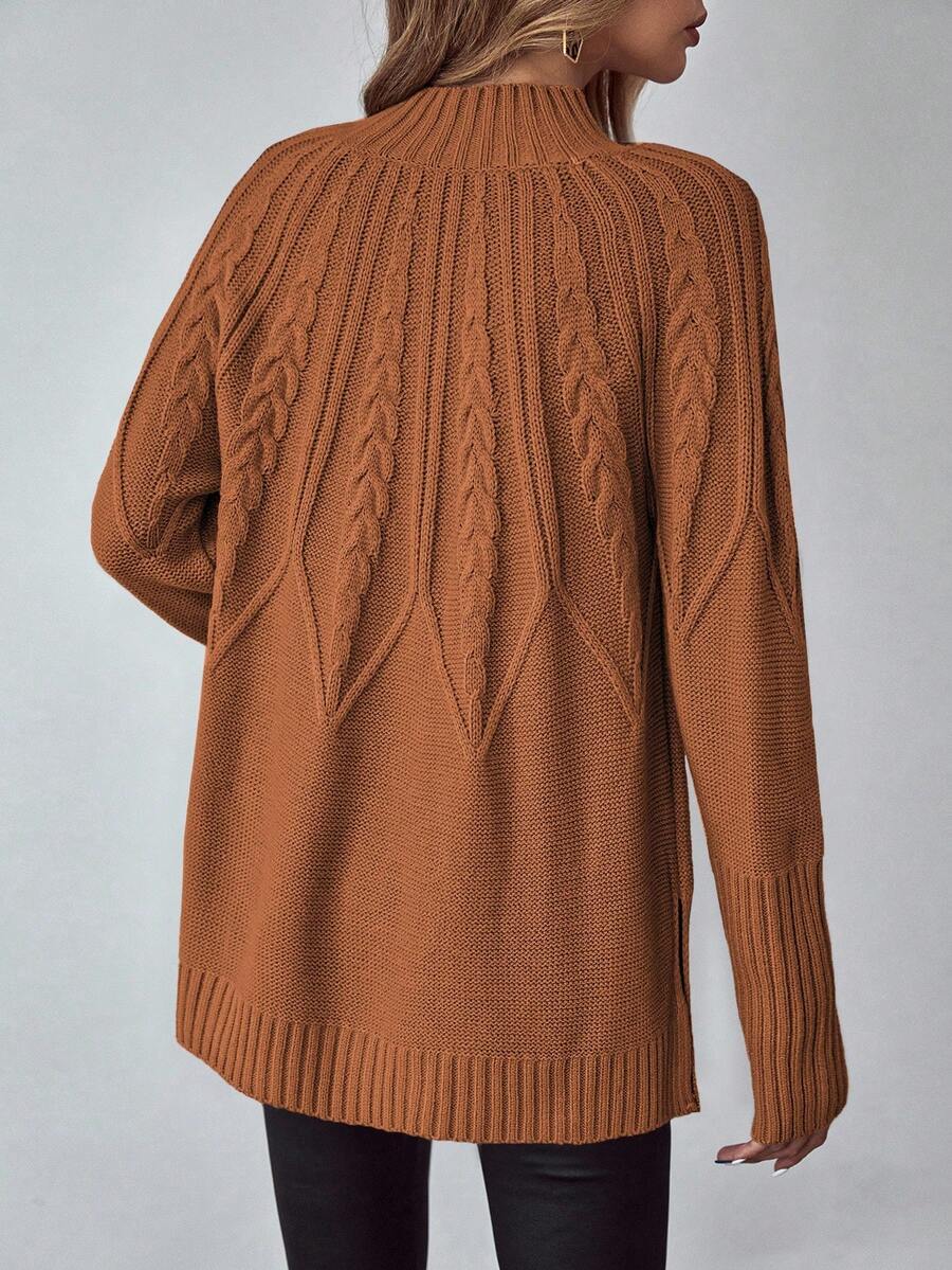 Livia™ | Strikket Sweater Med Kabelmønster