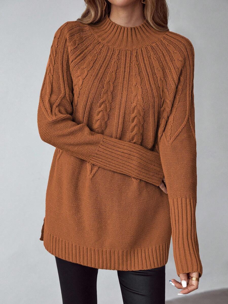 Livia™ | Strikket Sweater Med Kabelmønster