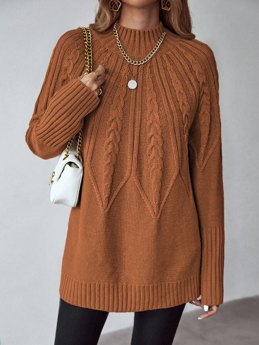 Livia™ | Strikket Sweater Med Kabelmønster