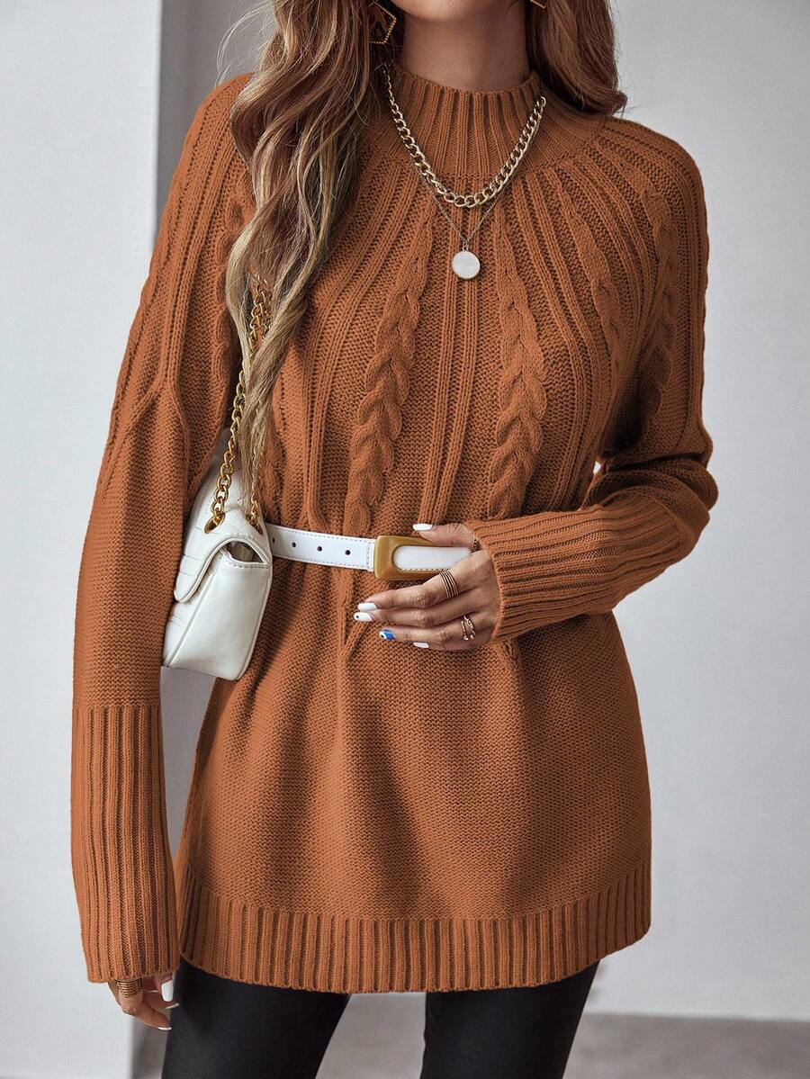 Livia™ | Strikket Sweater Med Kabelmønster