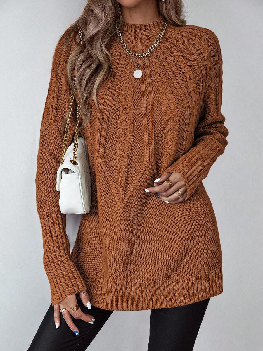 Livia™ | Strikket Sweater Med Kabelmønster