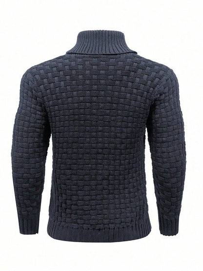 Viktor™ | Strikket Herretrøje Med Høj Krave Og Knapper