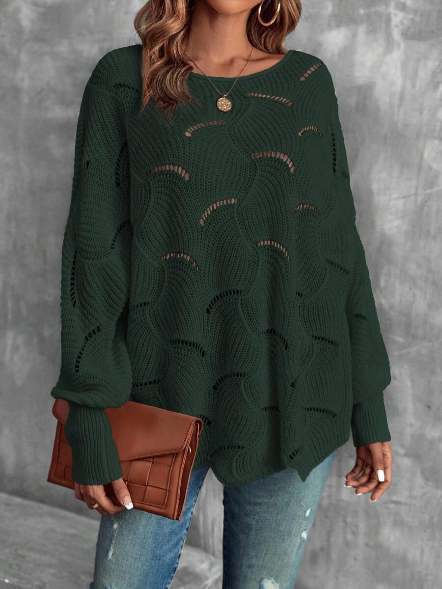Mira™ | Striktrøje Med Bølgemønster Og Åben Struktur