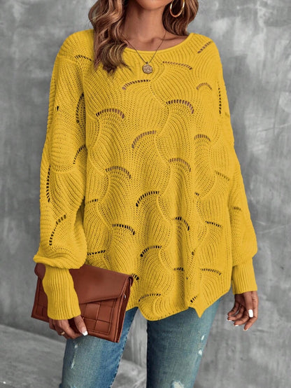 Mira™ | Striktrøje Med Bølgemønster Og Åben Struktur