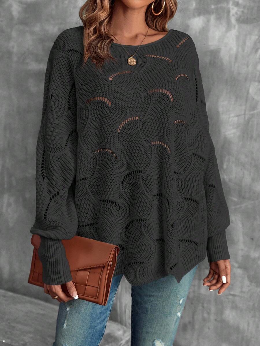 Mira™ | Striktrøje Med Bølgemønster Og Åben Struktur