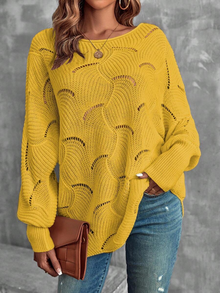 Mira™ | Striktrøje Med Bølgemønster Og Åben Struktur