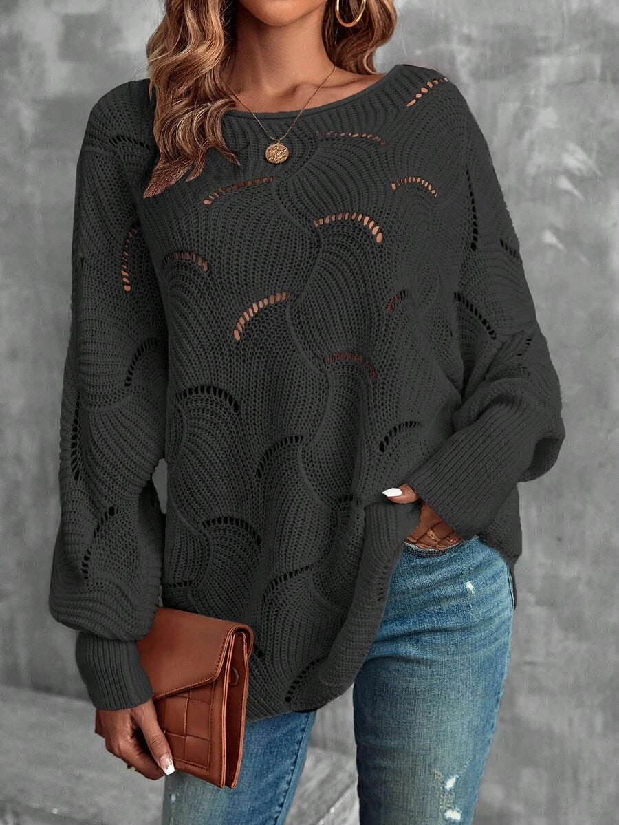 Mira™ | Striktrøje Med Bølgemønster Og Åben Struktur