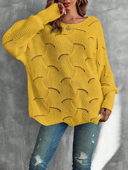 Mira™ | Striktrøje Med Bølgemønster Og Åben Struktur