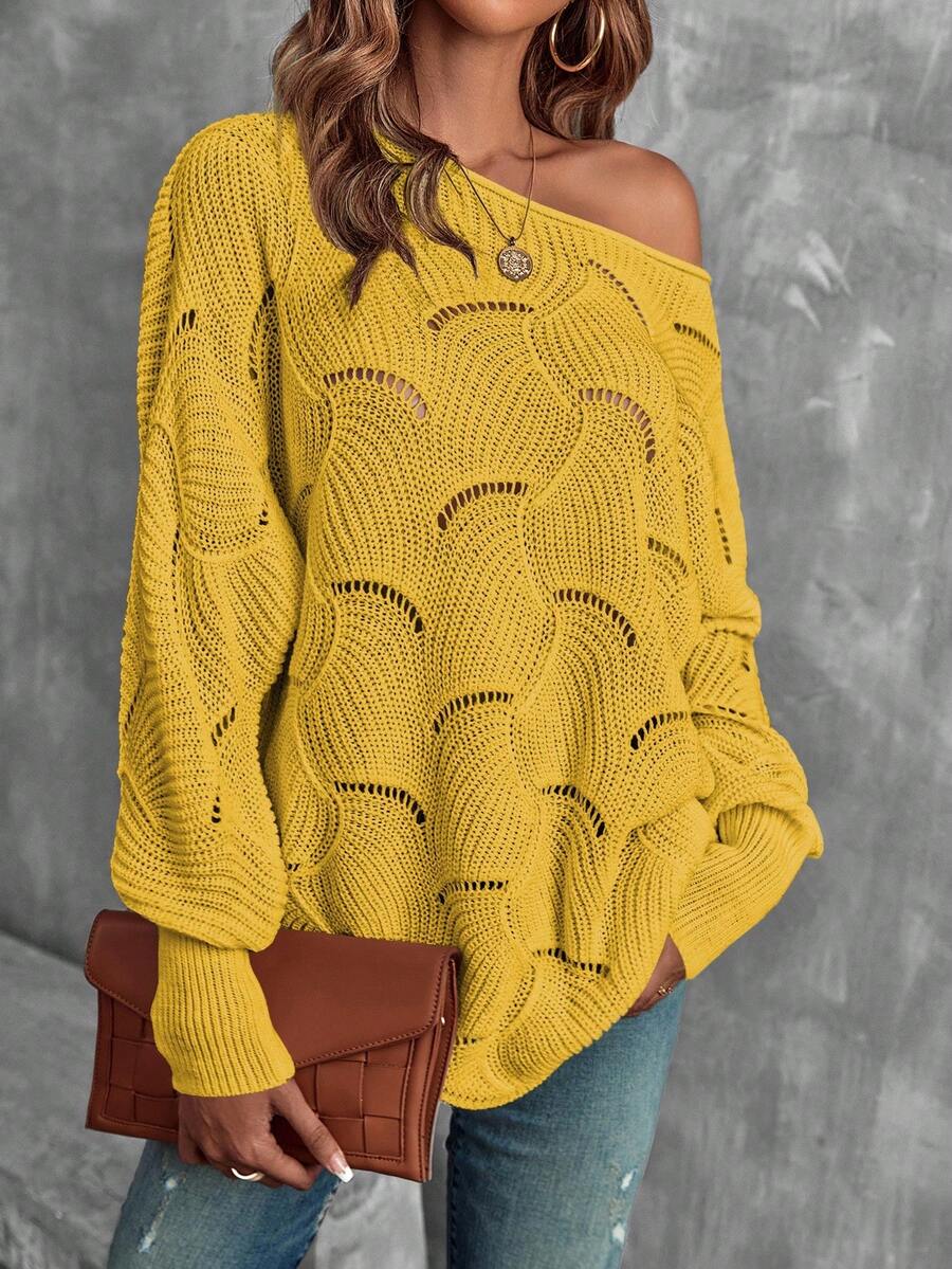 Mira™ | Striktrøje Med Bølgemønster Og Åben Struktur