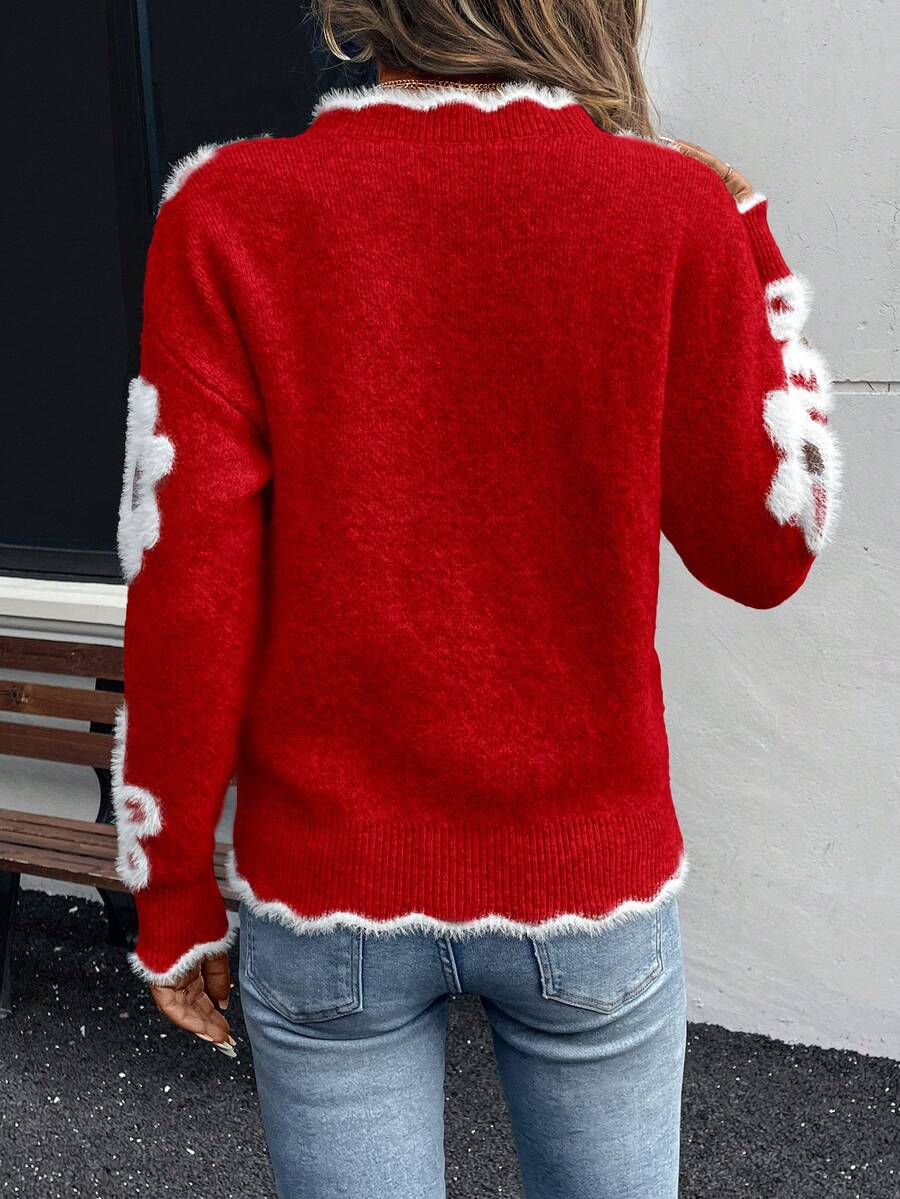 Fleur™ | Striktrøje Med Blomsterdetaljer