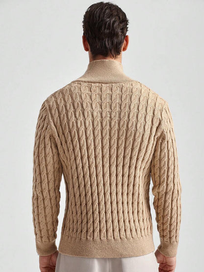 Viktor™ | Strikket Herretrøje Med Høj Krave Og Knapper