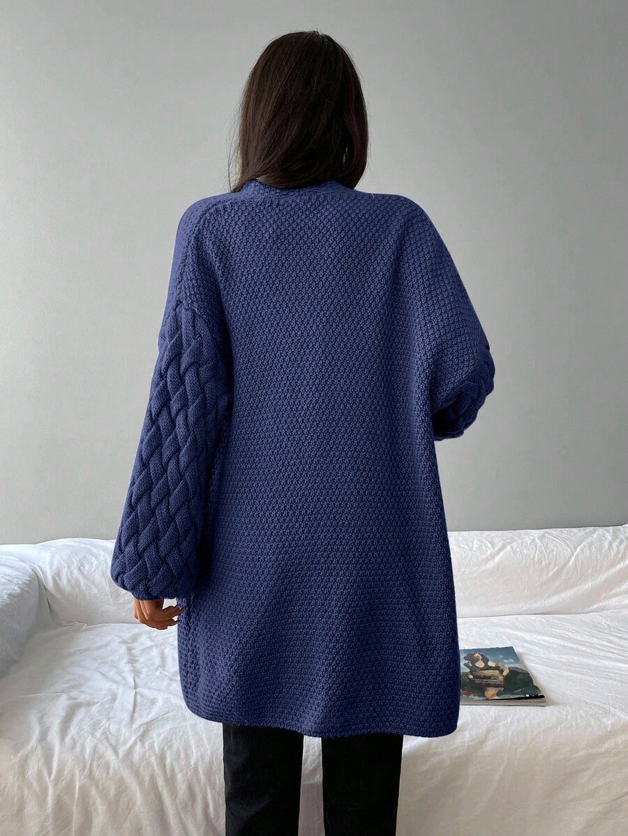 Elin™ | Åben Cardigan Med Flettede Lommer