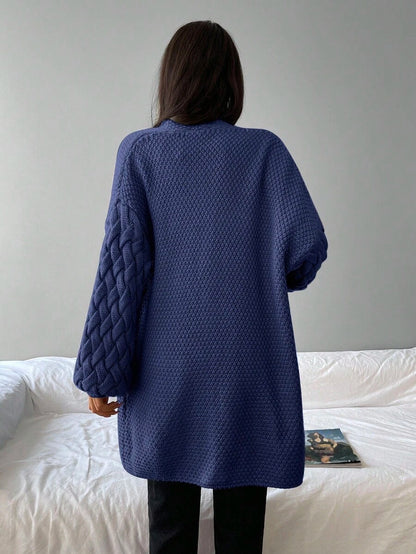 Elin™ | Åben Cardigan Med Flettede Lommer