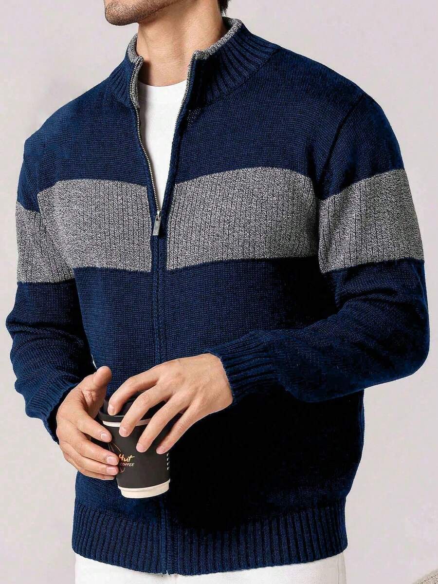 Jan™ | Strikket Herretrøje Med Lynlås