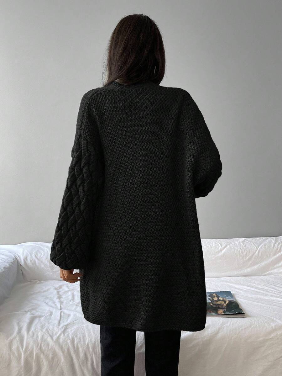 Elin™ | Åben Cardigan Med Flettede Lommer