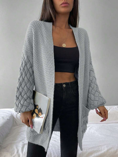 Elin™ | Åben Cardigan Med Flettede Lommer
