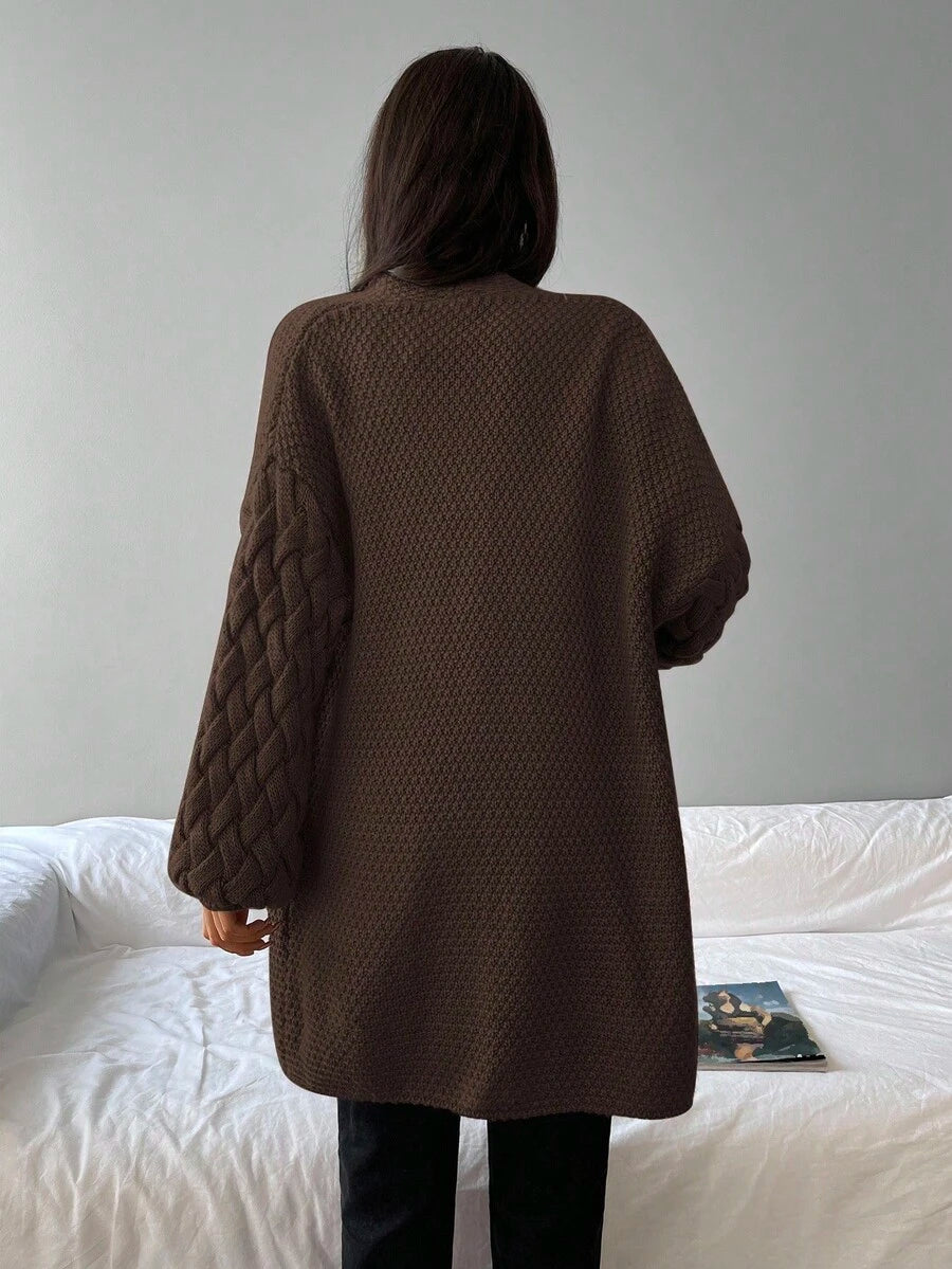 Elin™ | Åben Cardigan Med Flettede Lommer