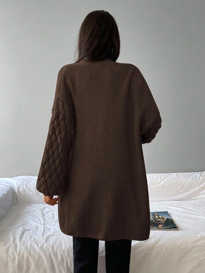 Elin™ | Åben Cardigan Med Flettede Lommer