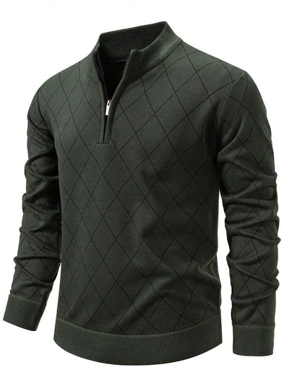 Daan™ | Halv Lynlås Og Tidløst Rudemønster