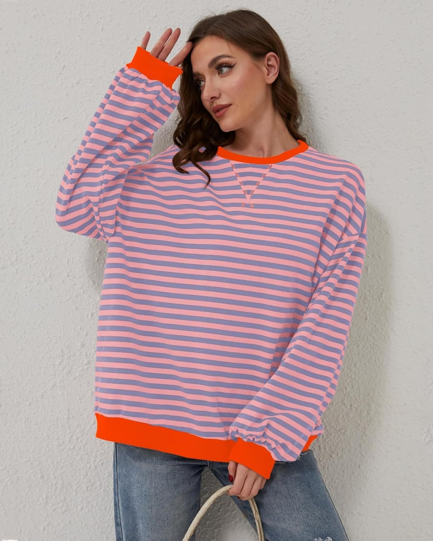 Roxanne™ | Stribet Oversized Sweatshirt