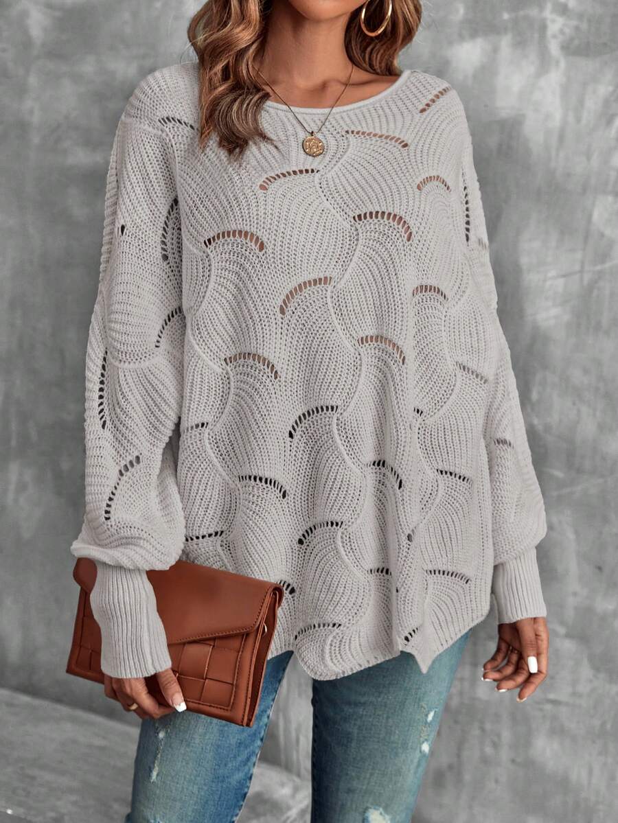 Mira™ | Striktrøje Med Bølgemønster Og Åben Struktur