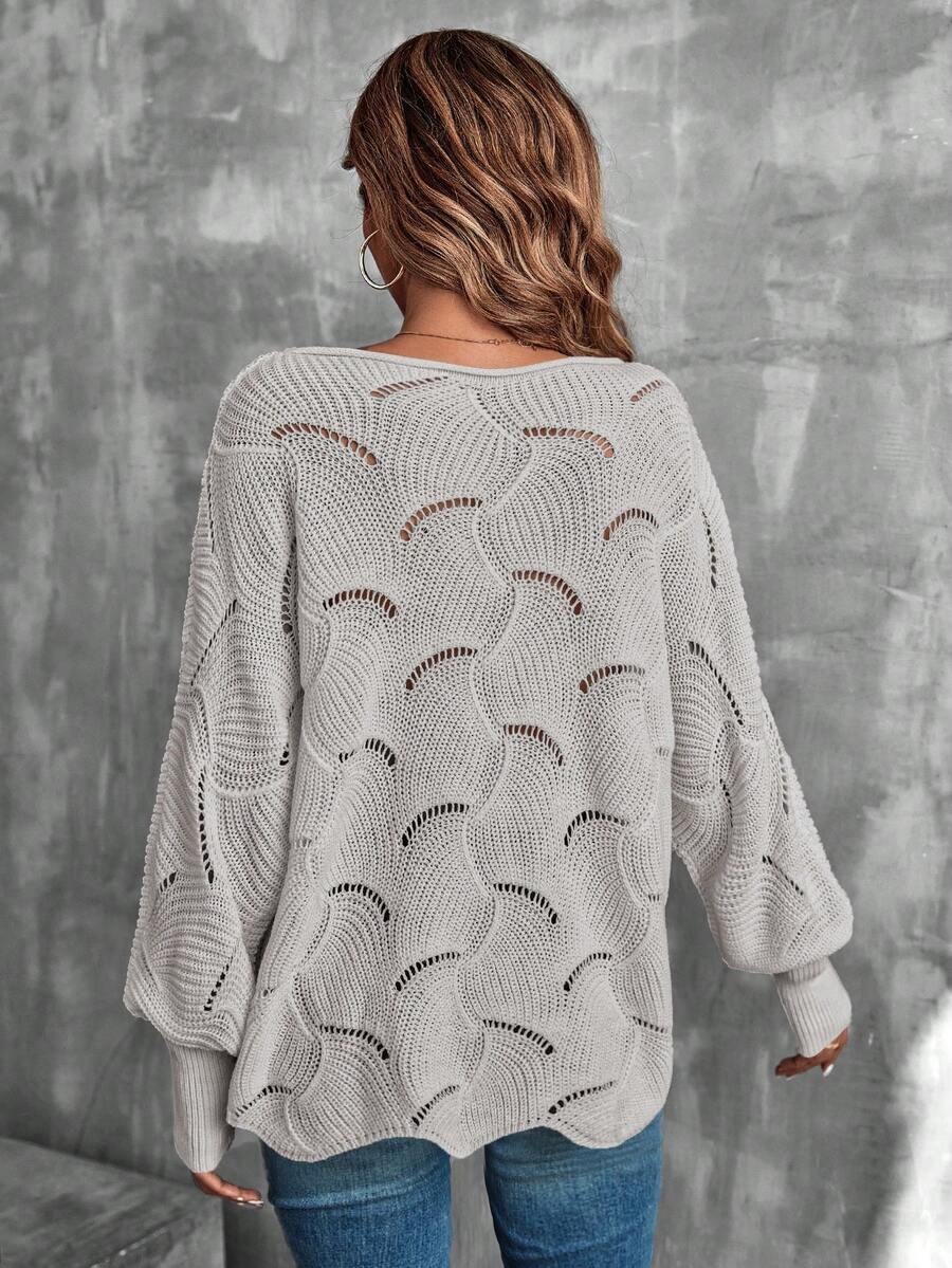 Mira™ | Striktrøje Med Bølgemønster Og Åben Struktur