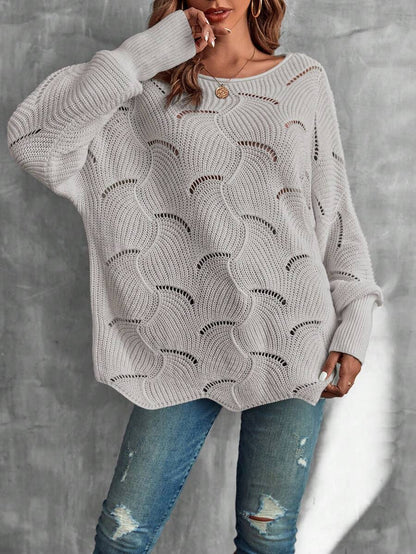 Mira™ | Striktrøje Med Bølgemønster Og Åben Struktur