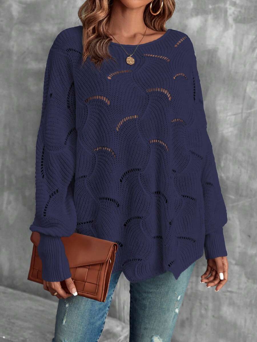 Mira™ | Striktrøje Med Bølgemønster Og Åben Struktur