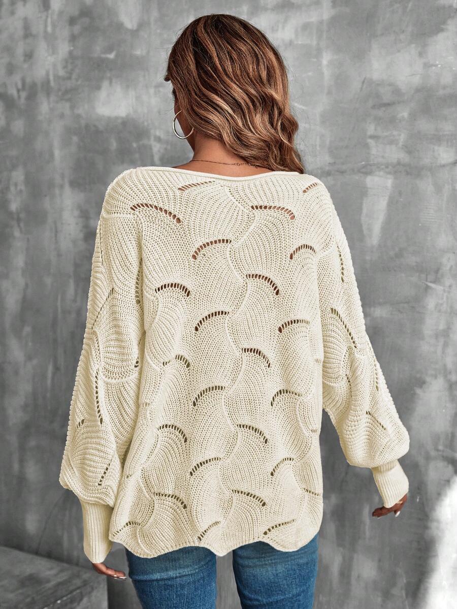 Mira™ | Striktrøje Med Bølgemønster Og Åben Struktur