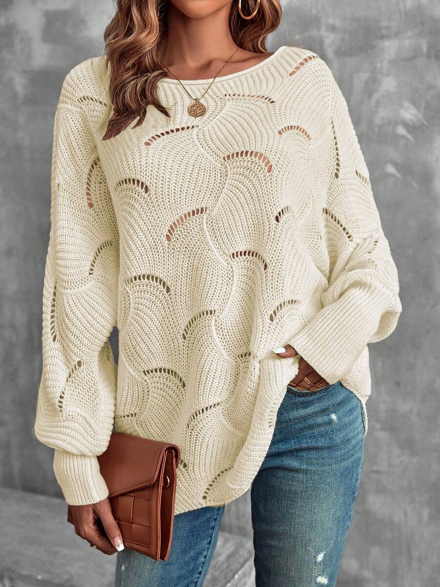 Mira™ | Striktrøje Med Bølgemønster Og Åben Struktur
