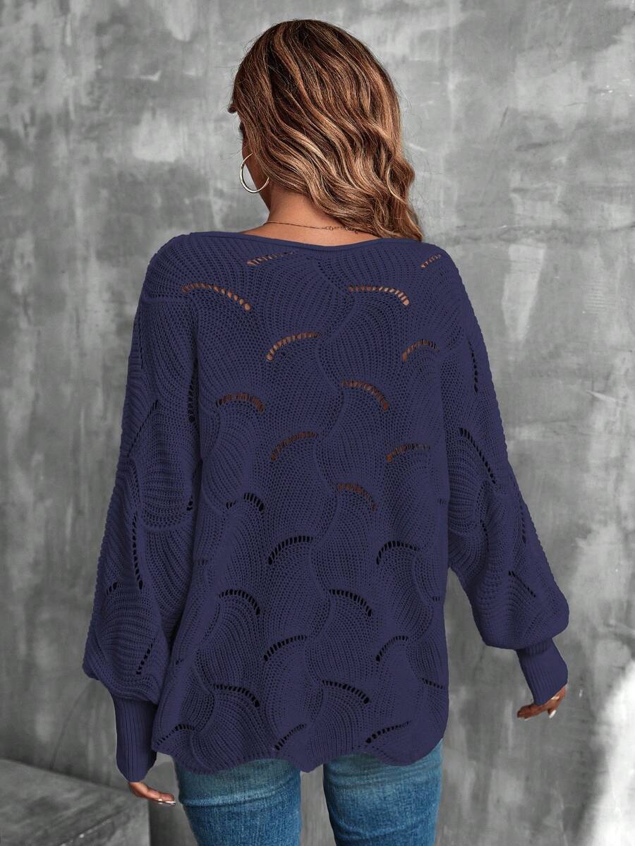 Mira™ | Striktrøje Med Bølgemønster Og Åben Struktur