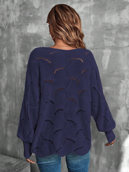 Mira™ | Striktrøje Med Bølgemønster Og Åben Struktur