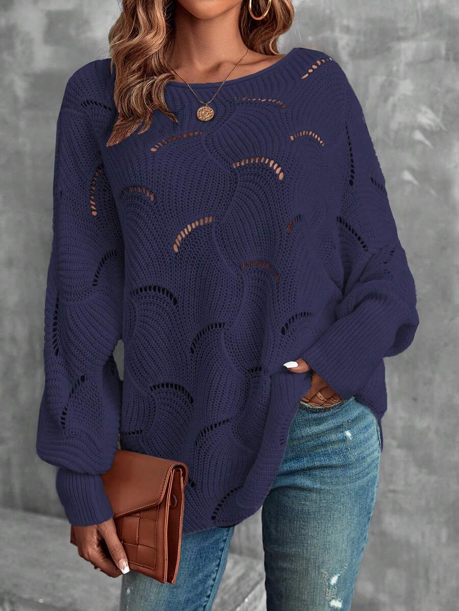 Mira™ | Striktrøje Med Bølgemønster Og Åben Struktur