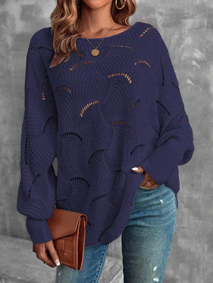 Mira™ | Striktrøje Med Bølgemønster Og Åben Struktur